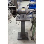 BALDOR DOUBLE END PEDESTAL BUFFER, MODEL 333B, 3/4 HP, 8" MAX WHEEL SIZE, NEEDS A NEW TOGGLE SWITCH