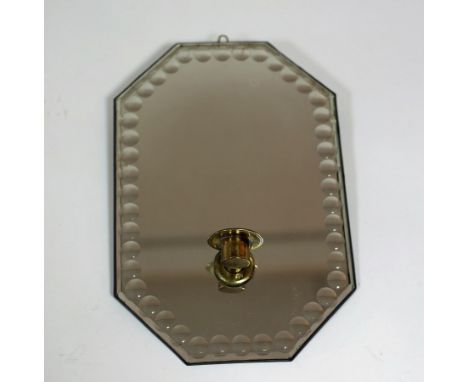 An Art Deco wall sconce, the mirrored back with convex dot borders, 31cm high Provenance: Property of Sir Roy Strong CH, FRSL