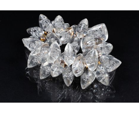 A vintage stretch bracelet hung heart shaped clear acrylic beads 