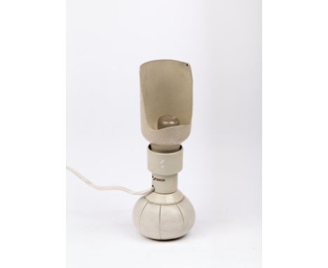 Gino Sarfatti (1912-1985) for Arteluce/A P6000 adjustable desk lamp, Italian 1950s, the weighted white leather ball base with