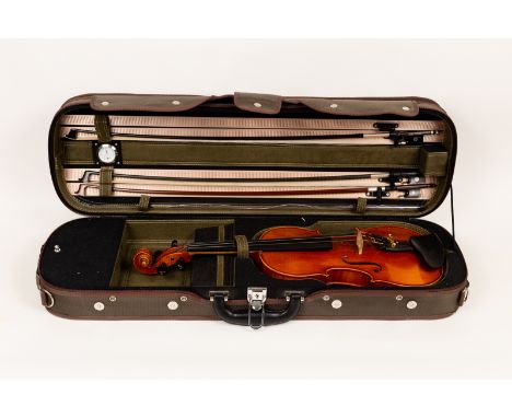 A violin by Franz Sandner, dated 2004, in a fitted case with a bow by Glasser, another by Coda and another  CONDITION REPORT: