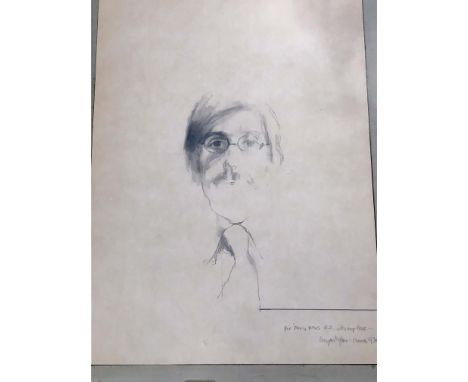 Bryan Organ (born 1935)/Portrait of Sir Roy Strong/facing front/signed and dated 1970/inscribed to both the sitter and his wi