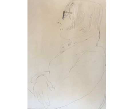 David Hockney, RA (born 1937)/Portrait Study of Sir Roy Strong/half-length, in profile/pencil, 33.5cm x 25cm/Note: this study