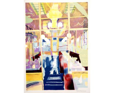 Glyn Boyd Harte (1948-2003)/Interior at Elena's/signed in pencil and inscribed P/P/colour lithograph, paper size 62.5cm x 45.