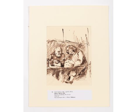 Leslie Duxbury (1921-2001)/Couple in a Pub/Couple Standing/Woman with Baby/three unframed sketches in gouache, pen and ink, e