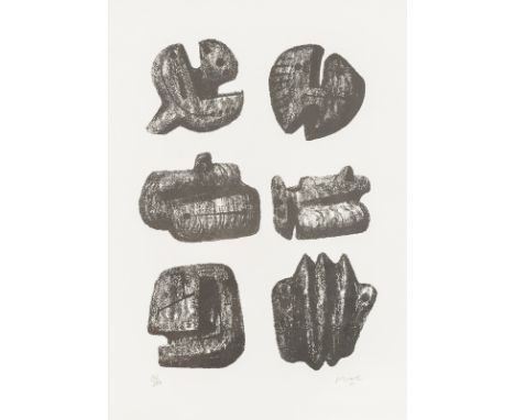 Henry Moore (British 1898-1986)/Six Stones/signed and numbered 162/200/lithograph, 35cm x 25cm/Note: This lithograph was prod