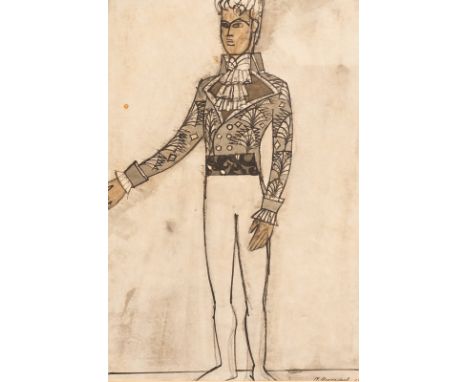 Nicholas Georgiadis (1923-2001)/Design for Rudolf Nureyev's costume in 'Nutcracker', 1968/signed/watercolour, 54cm x 36.5cm/N