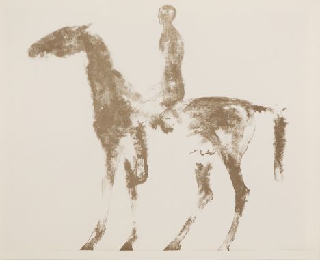 Elisabeth Frink RA (1930-1993)/Horse and Rider, 1970/lithograph, paper size 26cm x 31.5cm/mounted in a glazed box frame/Note: