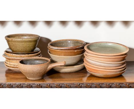 Leach Pottery, a quantity of stoneware including side plates and bowls, and other studio pottery
