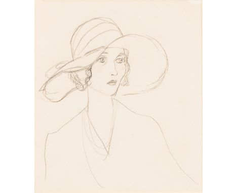 Sir Cecil Beaton (1904-1980)/Portrait study of Lady Diana Cooper in a wide-brimmed hat/inscribed verso/pencil, 25.5cm x 22cm/