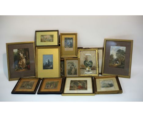 George Baxter (British 1804-1867)/St Ruth's Priory/print, 10cm x 7cm/and sixteen other small prints Provenance: Property of S