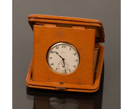 A 9ct yellow gold cased open faced pocket watch, by Zenith, the silvered dial with Arabic numerals and subsidiary seconds dia