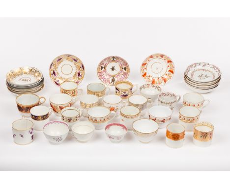 A collection of tea and coffee cups and saucers, circa 1800 (40)   CONDITION REPORT: There are 16 saucers of which there are 