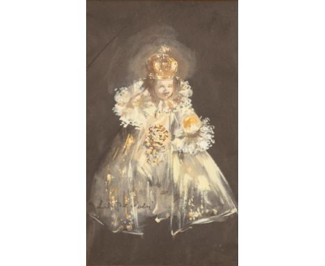 Lila De Nobili (Italian 1916-2002)/The Infant Jesus of Prague/signed/watercolour, 20cm x 12cm/Note: This drawing depicts the 