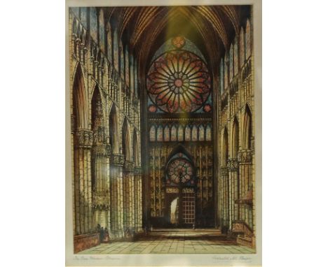 Edward Sharland (British 1884-1967)/Chester Cathedral/Canterbury Cathedral/etchings, 40cm x 23cm and four other etchings incl