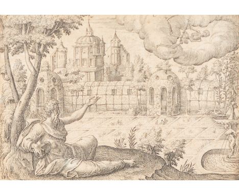 Etienne Delaune (French 1518-1583)/Moral Emblems, The World in a Garden/engraving, 7cm x 10cm/Note: One of a set of twenty mo