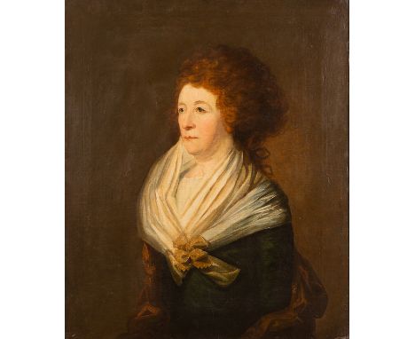 Scandinavian School, late 18th Century/Portrait of a Lady/half-length, wearing a linen shawl/oil on canvas, 72cm x 62cm