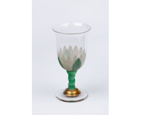 A Richardson's 'Waterlily' goblet, designed by Richard Redgrave for Felix Summerly's Fine Art Manufacturers, circa 1850, indi