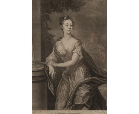 John Faber (Dutch 1684-1756) after Joseph Highmore (1692-1780)/Lady by a Fountain/mezzotint 32.5cm x 22cm/Gerard Endelink (16