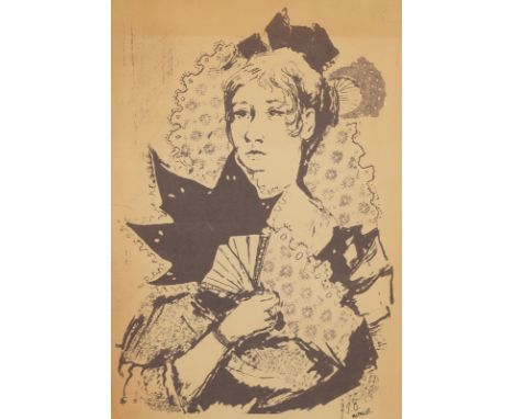 Julia Trevalyan Oman (British 1930-2003)/Spanish Lady/signed and dated 1956/lithograph, 38.5cm x 26cm/Note: An early work pro
