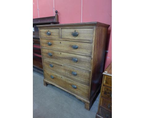 A George III mahogany chest of drawers 