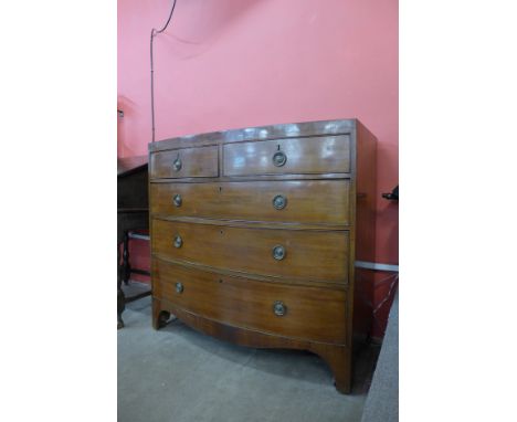 A George III mahogany bow front chest of drawers 