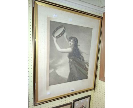 Joseph Bishop Pratt: a framed late 19th Century mezzotint, Lady Hamilton - signed in pencil