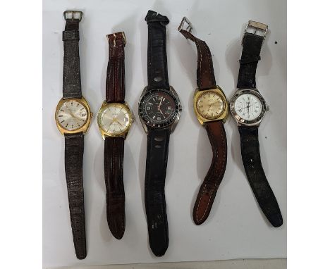 Three vintage goldtone cased gentlemen's wristwatches comprising Allaine, Corvette and Montine incabloc automatics - sold wit