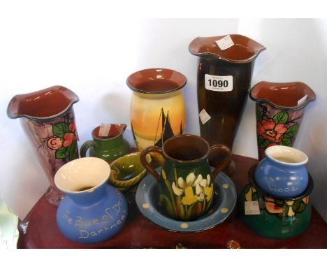 A quantity of Torquay and Devon pottery including Aller Vale shell form salt, vases, etc. - various condition