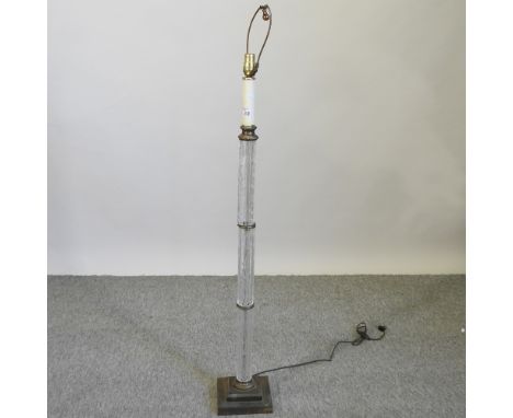 A cut glass standard lamp, on a metal base, 137cm high