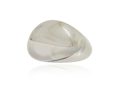 A silver oyster brooch by Georg Jensen, post-1945, design no. 328 by Nanna en Jorgen Ditzel, stamped 328, with maker's mark a