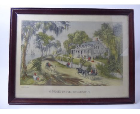 A Print Entitled "A Home on the Mississippi" of a Victorian scene by Cumer & Eves, approx 29 x 40 cms (io).
