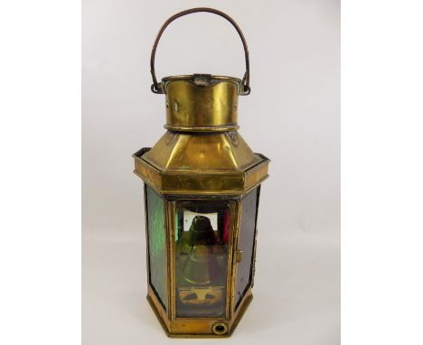 A Brass Bulpitt & Sons (Birmingham) Ships Lantern, dated 1916, approx 40 cms