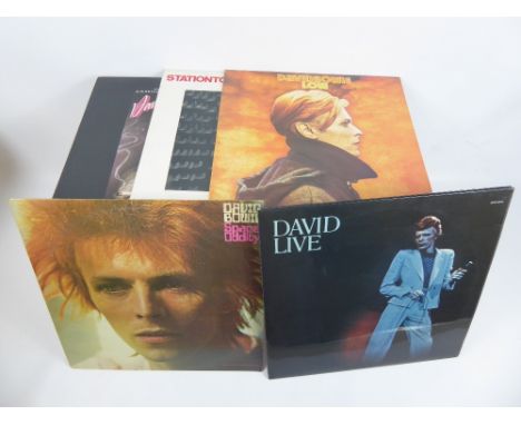 A Collection of David Bowie Long Playing Records, including "Low", "Station to Station", "Young Americans", "Bowie Pinups", "