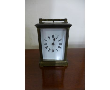 A 19th Century French brass repeater carriage clock 