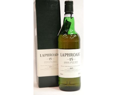 Laphroaig 15 year old single Islay malt scotch whisky in card carton 70cl 43% vol. P&amp;P Group 2 (£18+VAT for the first lot