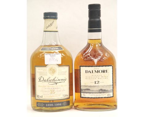 The Dalmore 12 year single malt scotch whisky 70cl 40% vol, Dalwhinnie single malt whisky 1tr 43% vol. P&amp;P Group 3 (£25+V