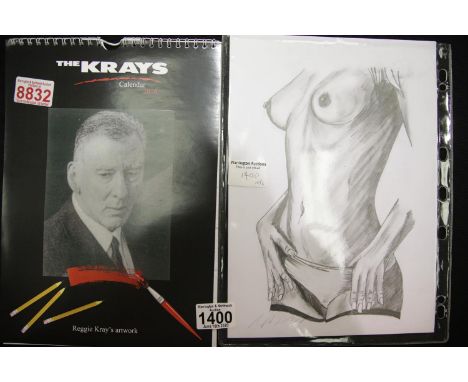 2016 The Krays nude calendar with a nude print signed R Kray, with Garland Prison stamp. P&amp;P Group 1 (£14+VAT for the fir