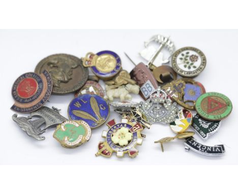 Collection of mixed vintage enamel badges. P&amp;P Group 1 (£14+VAT for the first lot and £1+VAT for subsequent lots) 