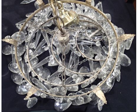 Vintage crystal chandelier, H: 40 cm. P&amp;P Group 3 (£25+VAT for the first lot and £5+VAT for subsequent lots) 