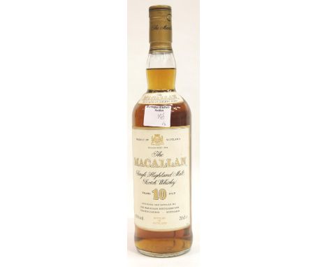 The Macallan 10 year old single Highland malt scotch whisky, 70cl 40% vol. P&amp;P Group 2 (£18+VAT for the first lot and £2+