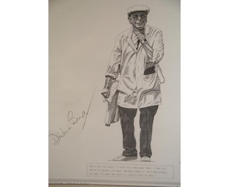 Dickie Bird signed limited edition print "A Bad Day at the Office" 80/250 by David Byrne, overall 44 x 54 cm. P&amp;P Group 3