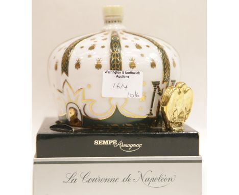 Presentation flask of Sempe Armagnac Crown of Napoleon with ceramic stopper, 75cl. P&amp;P Group 2 (£18+VAT for the first lot