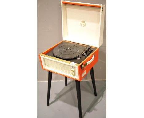 Red Retro GPO Bermuda 3 speed record player, MP3 player & digital encoder. P&P Group 3 (£25+VAT for the first lot and £5+VAT 