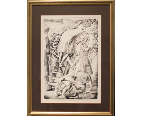 After Stanley Spencer RA (1891 - 1956) - Aunt Jenny's Garden - inscribed and numbered 75/75 dated 14.9.72 Lithograph - Previo