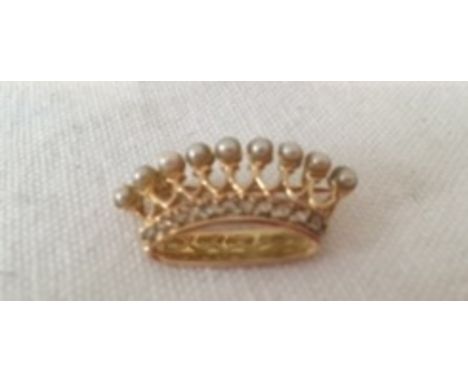 A Gold and Pearl Broach in the form of a Crown