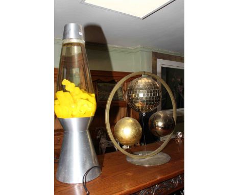 Pawnbrokers shop display and lava lamp
