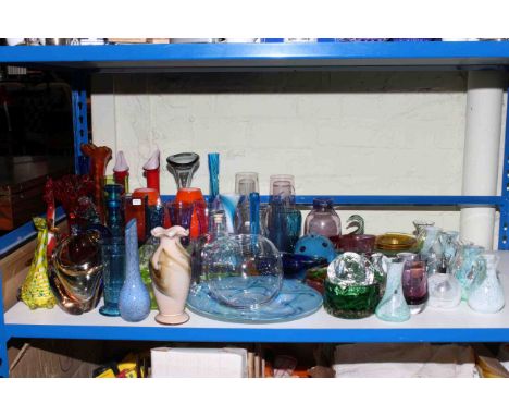 Assorted coloured glassware including Caithness, Art Glass, picture etc.