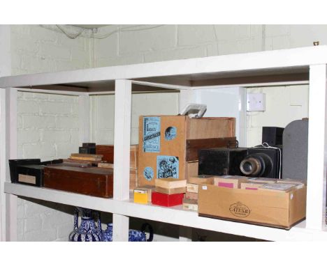 Magic lanterns, slides in boxes, spare glasses etc.