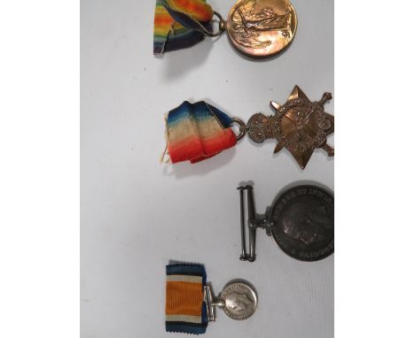 A SET OF THREE FIRST WORLD WAR MEDAL 24088  PTE N HATTON . CHES . R TOGETHER WITH A MINIATURE  EXAMPLE 